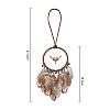 Woven Net/Web with Feather Pendant Decoration HJEW-FH0001-32-2