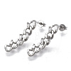 Brass Micro Pave Clear Cubic Zirconia Dangle Stud Earrings EJEW-N011-12P-NF-1