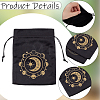 2Pcs 2 Styles Printed Velvet Drawstring Storage Bags for Tarot Card ABAG-CN0001-78-6