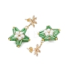 Glass Star Stud Earrings EJEW-MZ00256-6