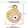 304 Stainless Steel with Black Enamel Charms SA-OY001-36G-2