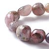 Natural Pink Opal Bead Stretch Bracelets X-BJEW-K213-46-2