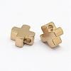 Brass Tiny Cross Charms KK-P094-30-2