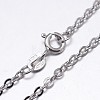 Rhodium Plated Sterling Silver Cable Chains Necklaces X-NJEW-M157-30C-22-1
