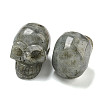 Halloween Natural Labradorite Skull Figurines DJEW-L021-01F-2