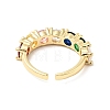 Colorful Cubic Zirconia Open Cuff Rings RJEW-G262-06G-3