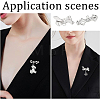 Bowknot Brass Brooches Findings KK-F0272-P-2