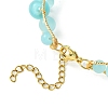 Sky Blue Round Cat Eye Beaded Brass Bangles for Women BJEW-JB10741-4