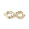Brass Micro Pave Clear Cubic Zirconia Infinity Links Connector Charms KK-C262-29G-1