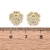 Brass Micro Pave Clear Cubic Zirconia Bead Caps KK-Q071-12G-02-3