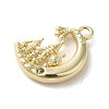 Brass Micro Pave Cubic Zirconia Charms KK-C043-04G-2