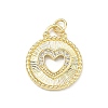 Brass Micro Pave Clear Cubic Zirconia Pendants KK-P350-09G-1