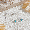 2 Pairs 925 Sterling Silver Stud Earring Settings STER-BC0002-89B-5