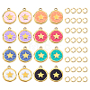 16Pcs 304 Stainless Steel Enamel Pendants STAS-BC0004-29G-01-1