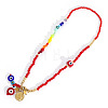 Glass Evil Eye Pendant Beaded Necklaces CR3382-5