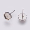 Non-Tarnish 201 Stainless Steel Stud Earring Settings LS-STAS-I088-F-03P-2