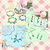 64Pcs 8 Styles 2 Colors Synthetic Turquoise Pendants PALLOY-SW00130-6