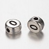 Flat Round Antique Silver Tone Alloy Number Beads PALLOY-K194-00AS-2
