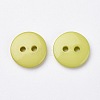 2-Hole Flat Round Resin Sewing Buttons for Costume Design BUTT-E119-18L-15-2