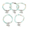 Natural Amazonite Stretch Bracelets BJEW-F262-A09-2