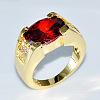 Brass with Cubic Zirconia Finger Rings FS-WG2B993-01-1