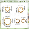 SUNNYCLUE 120Pcs 4 Styles Tibetan Style Alloy Bead Frames FIND-SC0008-83-2