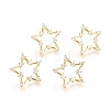 Brass Micro Pave Clear Cubic Zirconia Stud Earrings X-EJEW-G275-06G-1