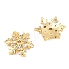 Christmas Brass Clear Cubic Zirconia Beads KK-B186-03G-2