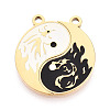 304 Stainless Steel Enamel Split Pendants STAS-T074-02G-1