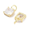 Brass Micro Pave Cubic Zirconia Charms KK-C051-15G-01-2