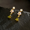 Brass Teardrop Dangle Stud Earrings SW0277-1