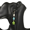 Dyed Tortoise Synthetic Turquoise Dangle Earrings EJEW-JE07362-03-2