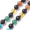 Natural & Synthetic Mixed Gemstone & Wood Buddhist Necklace NJEW-JN04304-5