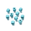 Spray Painted Wooden Beads WOOD-P021-01A-26-1