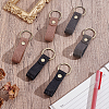 6Pcs 3 Colors Rectangle Cowhide Keychians KEYC-ME0001-19-5
