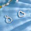 2Pcs 2 Styles 925 Sterling Silver Spring Gate Rings STER-ME0001-59-4