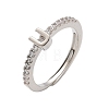 S925 Sterling Silver Adjustable Letter Rings for Women RJEW-M068-01P-U-2