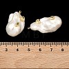 Brass & Pearl Micro Pave Cubic Zirconia Pendants KK-H259-13E-G01-3