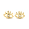 Brass Micro Clear Cubic Zirconia Eye Stud Earrings EJEW-S252-02G-4