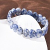 Natural Blue Spot Jasper Faceted Beaded Stretch Bracelets for Women BJEW-K251-07M-3