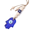 Handmade Blue Evil Eye Lampwork Pendant Decorations HJEW-JM02303-02-4