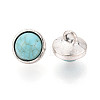 Zinc Metal Alloy & Natural Turquoise Buttons BUTT-WH0057-001BAS-2