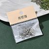 SHEGRACE Brass Rhinestone Flat Round Stud Earring Findings XGR0099P-120P-6