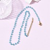 304 Stainless Steel with Glass Faceted Rondelle Bead Handmade Link Chain Birth Stone Necklaces for Women NJEW-G195-01G-10-1