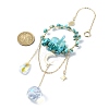 Synthetic Turquoise & Dyed Natural Quartz Crystal with Glass Pendant Decorations HJEW-TA00123-01-3
