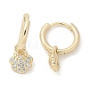 Brass Clear Cubic Zirconia Hoop Earrings EJEW-Q014-06G-2