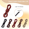 AHADERMAKER 5M 5 Colors Round Braided Leather Cord OCOR-GA0001-71-2