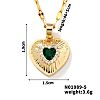 Brass Luxury Cubic Zirconia Heart Pendant Necklaces UV5875-2-1