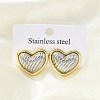 304 Stainless Steel Two Tone Stud Earrings EJEW-A124-01D-2