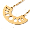 201 Stainless Steel Moon Phase Pendant Necklace with Cable Chains NJEW-Q317-33G-2